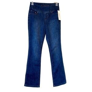 JAG Jeans Hi Rise Boot Leg 5 Pocket Design Faux Zipper Pull-on Closure Size 4